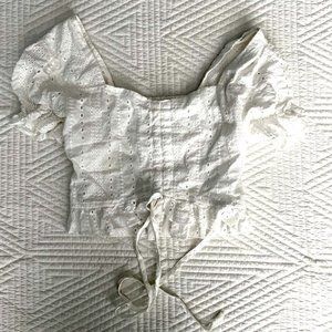 Dainty White Cropped Shirt